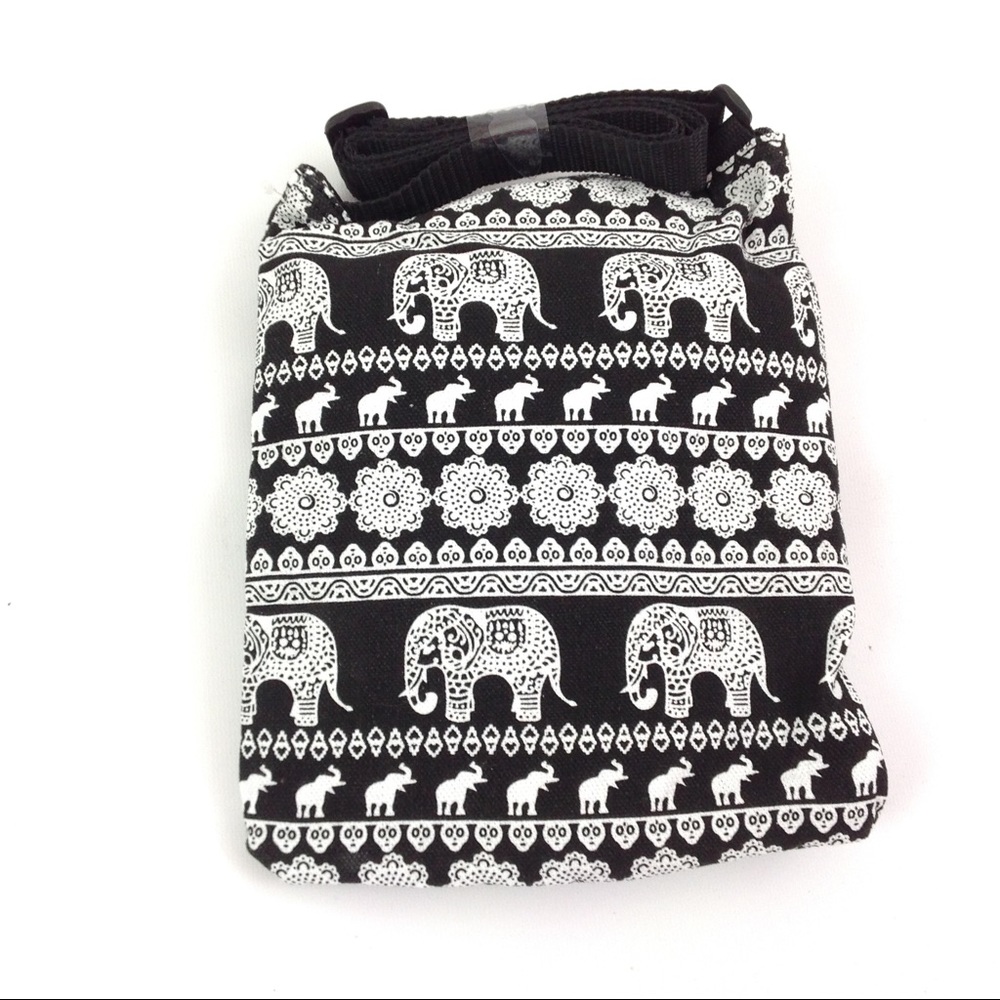 New Elephant Print Bag Black One Size